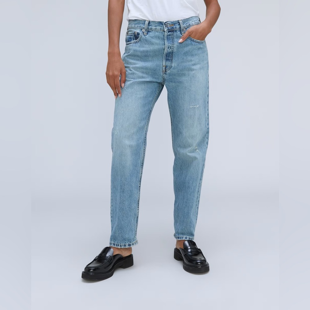 Everlane The Rigid Slouch Jean Size 27 (27.5” inseam” in Broken Blue